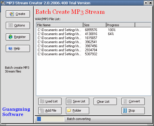 MP3 Stream Creator